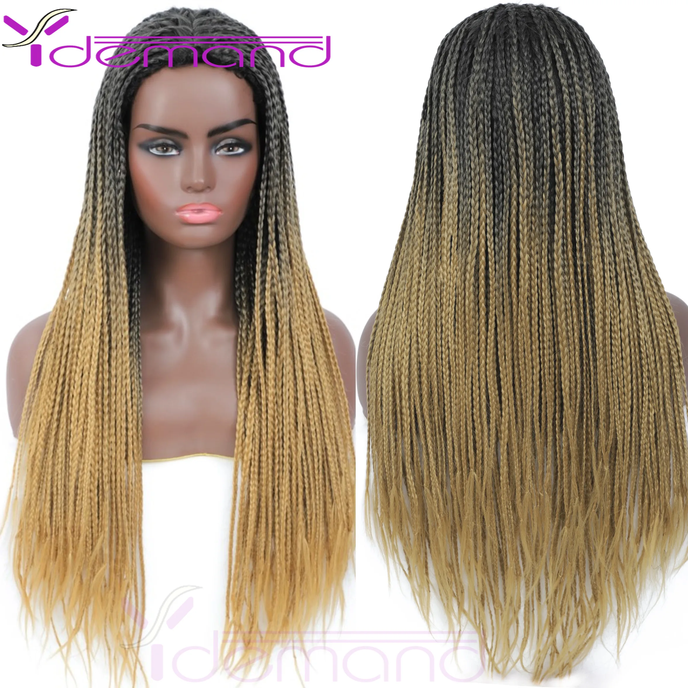 Synthetic Hair Wigs Blonde Braided 3X Twist Braid Crochet Hair Box Braids For Black Women Or Men
