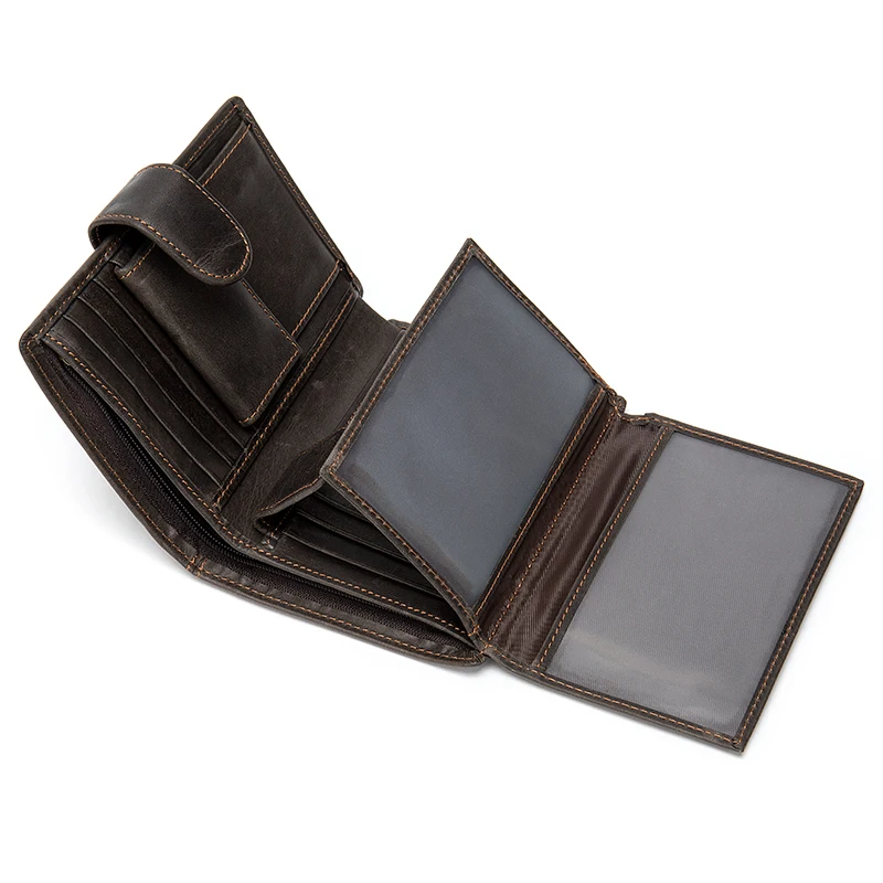AURAY Fashion Male Men Genuine Leather Wallet Men Wallets Luxury Money Bag Short Card Holder Wallet Mens Men's Wallet Of Leather