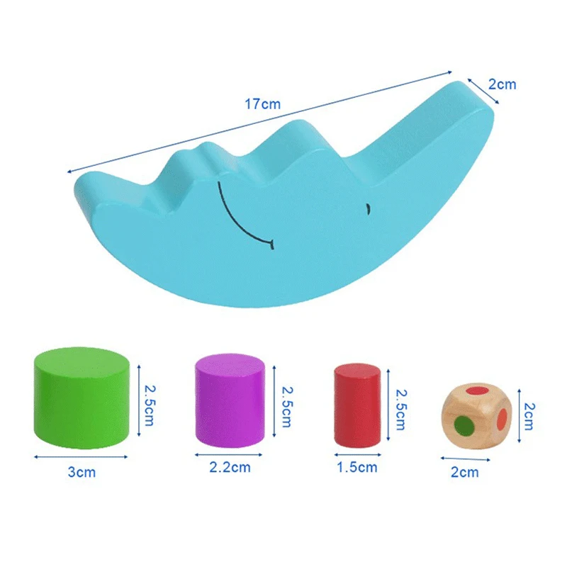Montessori Wooden Toy Moon Balance Beam Game Wooden Building Blocks Children Educational Toy Colorful Stack Tower Baby Gift