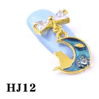 HJ12-10pcs 19 стилей 10 шт 3D Лук/единорог/кисточка цепь украшения для ногтей цирконовая цепочка декоративный Циркон Стразы и жемчужины Шарм, JH0001-0019 - Цвет: HJ12-10pcs