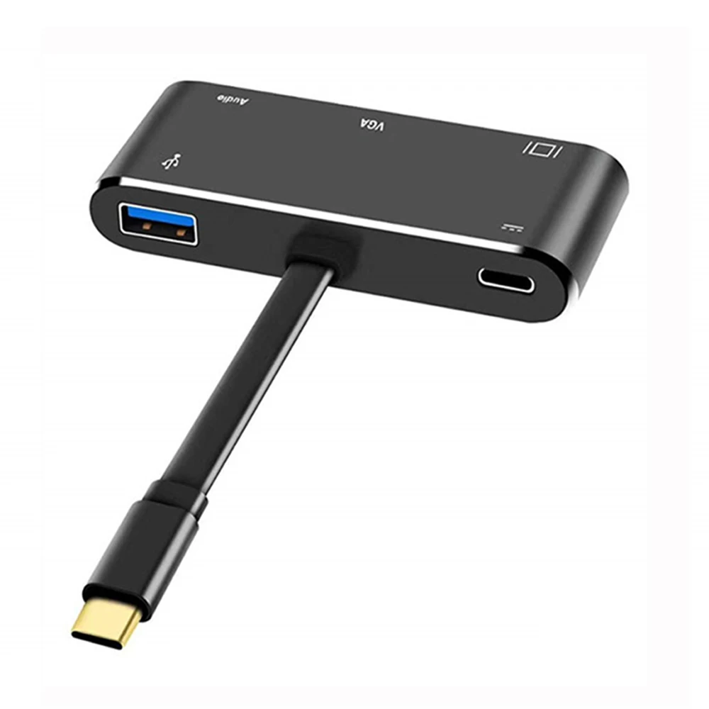 USB-C адаптер 5 в 1 Thunderbolt 3 концентратор USB type C к HDMI VGA 3,5 мм разъем USB адаптер с Тип-C Мощность доставки для MacBook Pro