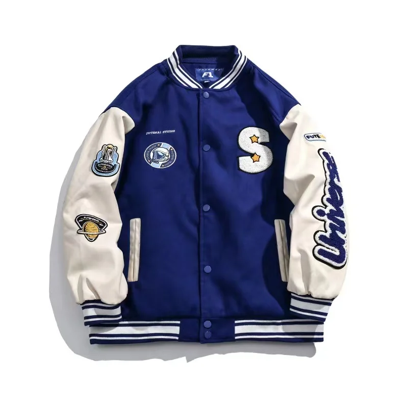 sports jacket 2021 street retro Letter embroidery baseball uniform cotton bomber jacket women winter loose all-match casual thickened jacket mens puffer jacket Jackets