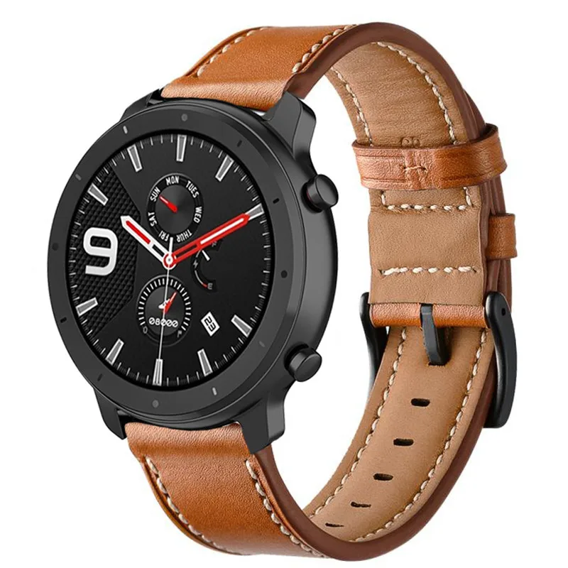 Ремешок для часов Huami Amazfit GTR 47 мм 42 браслет из натуральной кожи Pace Stratos 22 20