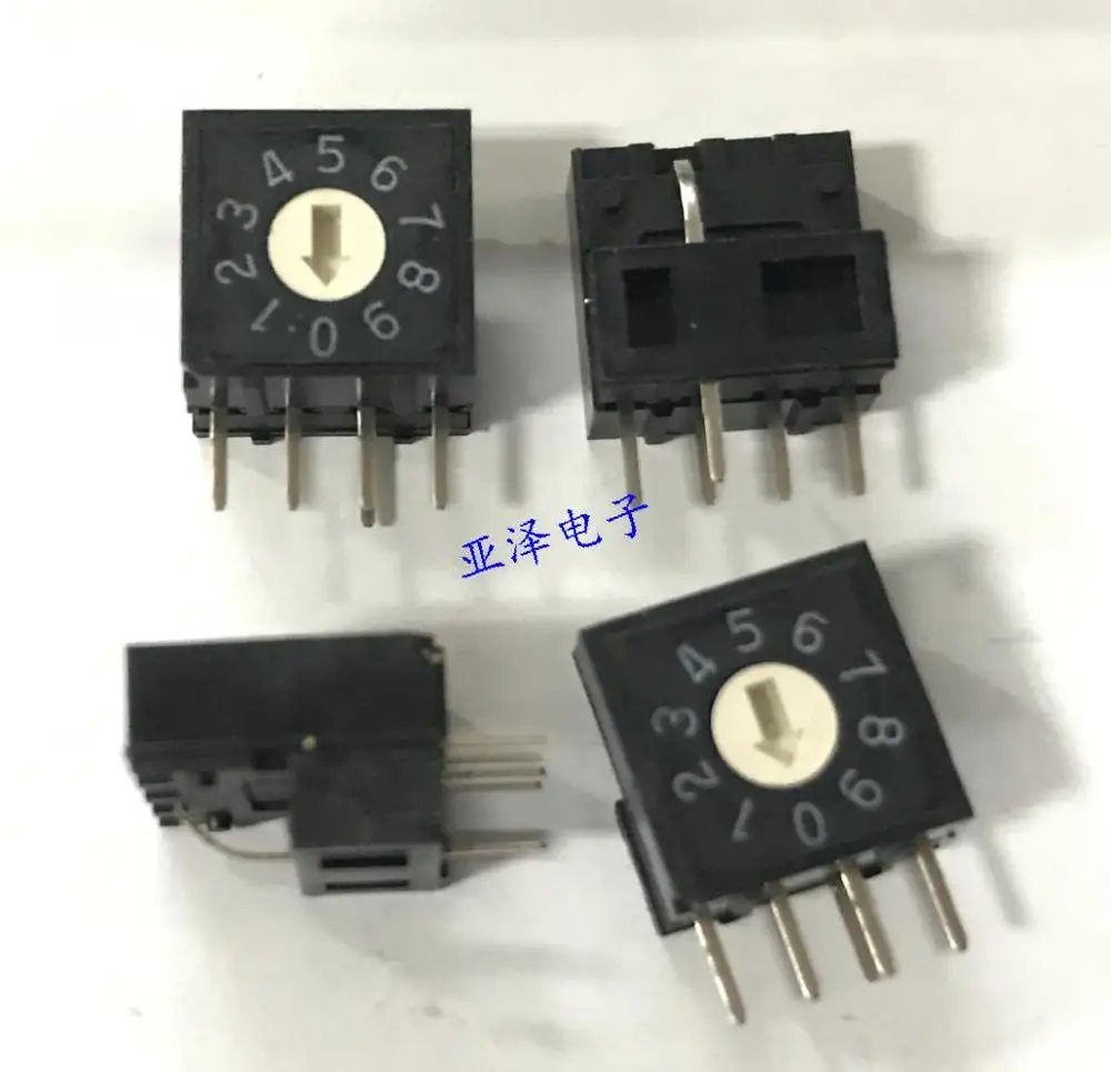 

5PCS/LOT Taiwan DIP Park RV4A-10R-V-B rotary dial switch, vertical 10 position 0-9 switch switch, 4:1 foot