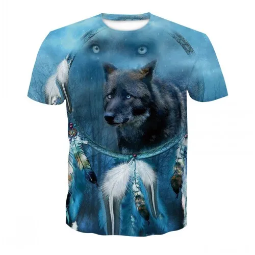 picture color Мужская одежда, новинка, Harajuku Wolf, 3D принт, крутая футболка для мужчин/женщин, короткий рукав, летние топы, футболки, животные, модная футболка - Цвет: picture color