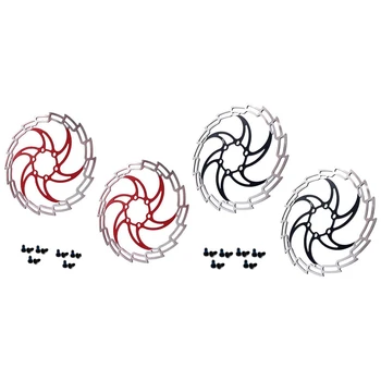 

JEDERLO 2 Set 160Mm Bicycle Disc Brake Rotor Hydraulic Ultra-Lightweight for MTB Road Racing Bike-Red & Black