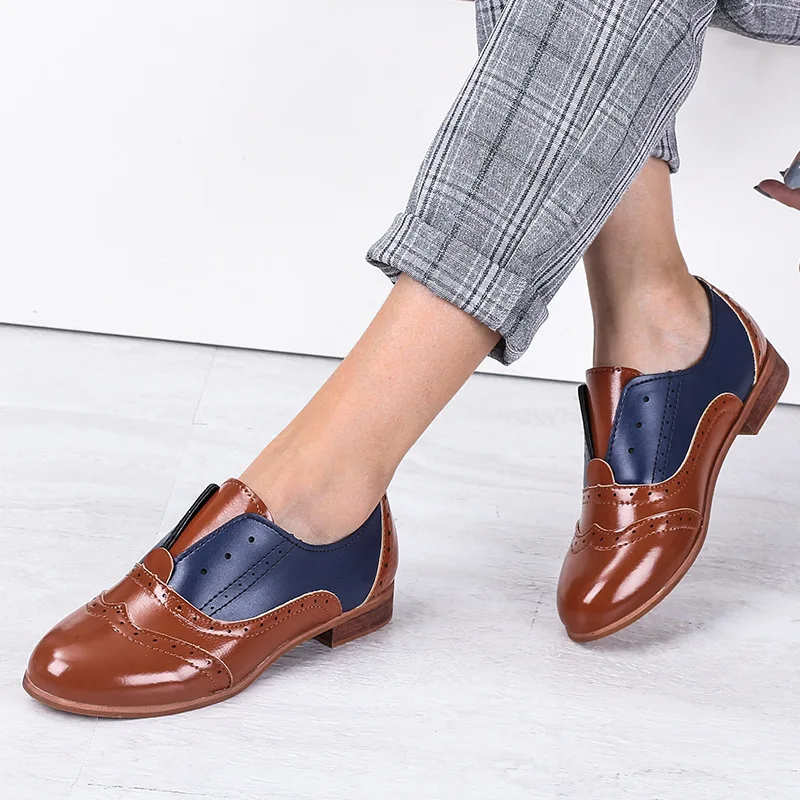 

Low Heels booties Lace Up Shoes Round Toe Leather Booties Boots Ladies Bootee Woman 2019 Big Flat Women Red Rubber Autumn Mixed