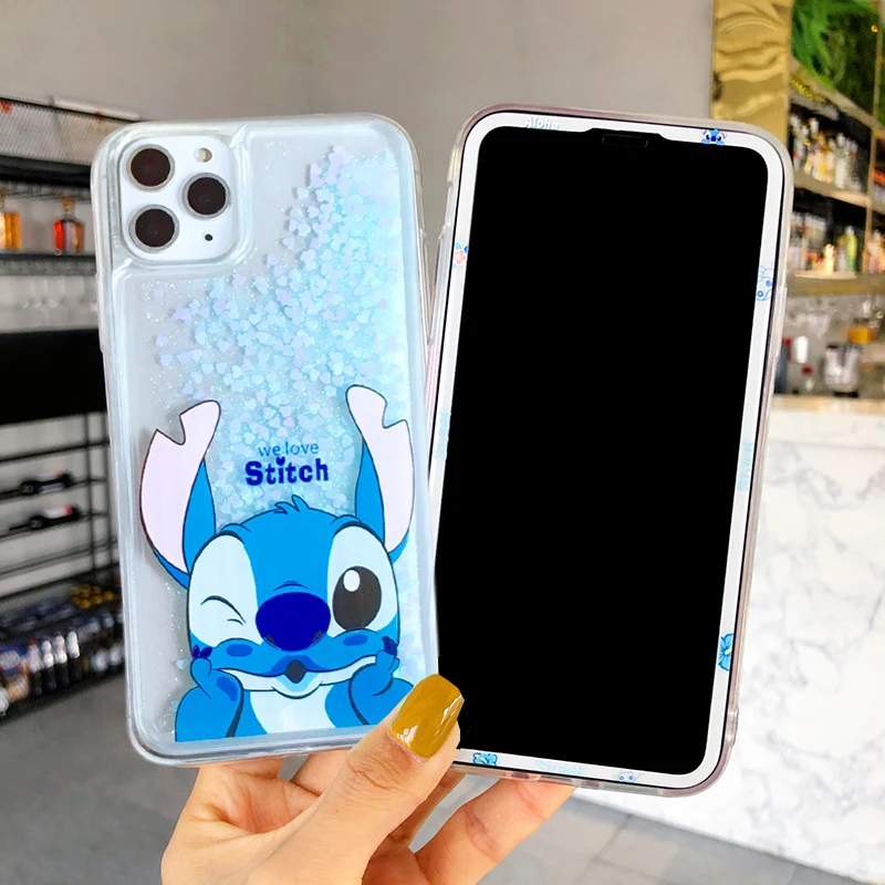 Небесно-голубой Для iphone 11promax стежок чехол динамический с блестками и жидкостью чехол+ стеклянная пленка для экрана для iphone XS max XR X 7 8 7plus 6S 6SP 11pro - Цвет: Небесно-голубой