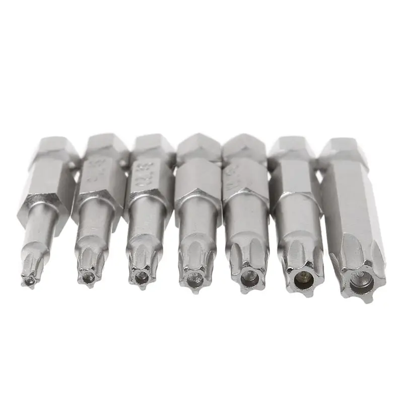 

7Pcs Star Drill Bits Screwdriver Magnetic Shank Hand Tools Five-pointed Star Bore T10-T40