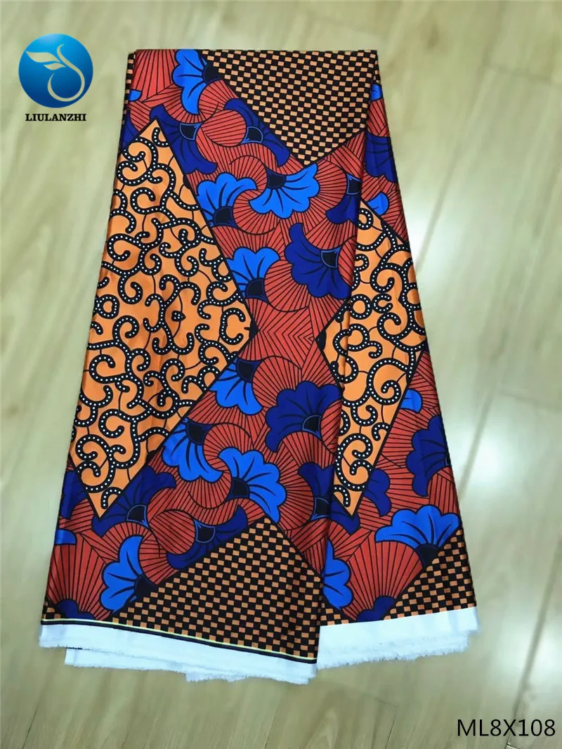 LIULANZHI африканская Атласная Ткань 5 ярдов Новое поступление нигерийский атласный принт ткань для платья ML8X104-ML8X111