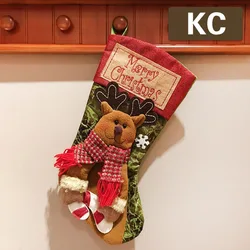 Super Bigger New Year Christmas Stocking Socks 50cm Long Christmas Super Gift Bags Fireplace Decoration Socks Candy Holder