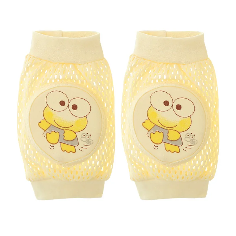 little frog Yellow Ребенок Детские наколенники Детские Локоть ползать утолщение вентиляции лето учиться ходить обороны осенние сапоги выше колена - Цвет: little frog Yellow