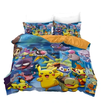 

Hot Sale Pokemon Cartoon Pattern 3D Bedding Set Printed Duvet Cover Set Pillowcase Twin Full Queen King Bed Set Drop Shipping