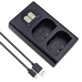 

LP-E6 LP-E6N LPE6 LPE6N Dual LCD USB Battery Charger Compatible with for Canon 60D 70D 80D EOS R XC10 XC15 5DS 5DSR Cameras