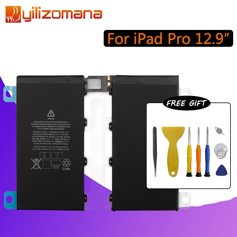 YILIZOMANA Original Tablet Battery for iPad Pro 12.9 Capacity 10307mAh A1584 A1652 A1577 Replacement Li-ion battery Free Tools |
