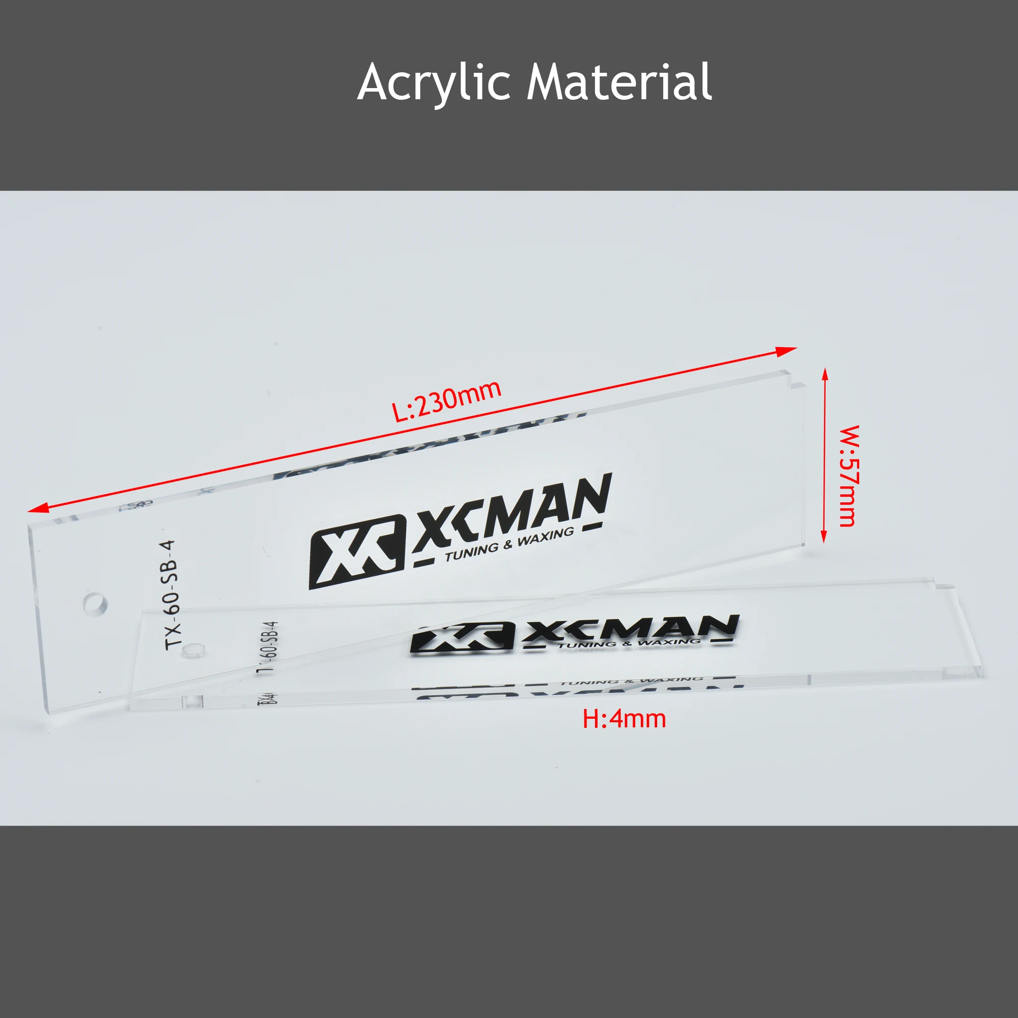 XCMAN Freeride Ski & Snowboard Base Wax Plastic Scraper 4mm Thick Corner Notch Edge Cleaning 2piece snowboard tuning kit ski snowboard tuning kit