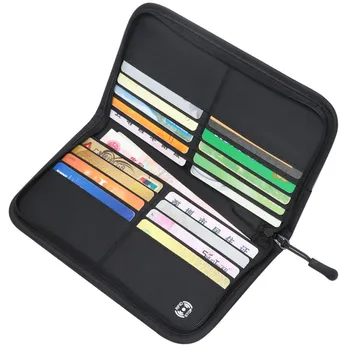 

Multifunction Mens Wallet Polyester Business Card Package Black Long Zipper Wallet Black Casual Purse Carteira Wallets DA50QB