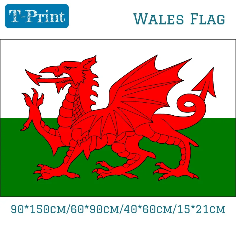 

Free shipping 90*150cm/60*90cm/40*60cm/15*21cm Wales National Flag banner Home Decoration Celebration For Parade Football