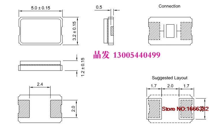 5PCS 1.8432 MHz SMD 50325 * 3.2 active crystal oscillator OSC 1.8432MHZ 1.8432M Zhong 3205