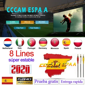 

2020 Spain Cccam espa a server hd stable Europe 8 lines Portugal/Poland/Italia 1 year 2 year tv cinebox satellite receptor