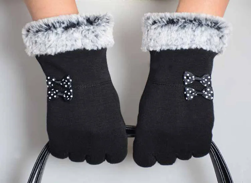 Толстые теплые зимние замшевые женские перчатки Модные уличные с сенсорным экраном женские перчатки плюс бархатные рукавички женские