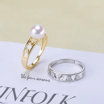 

Hot Sale Pearl Ring Mountings Findings Adjustable Ring Jewelry Setting Parts Fittings Charm Accessories Silver Jewelry Making