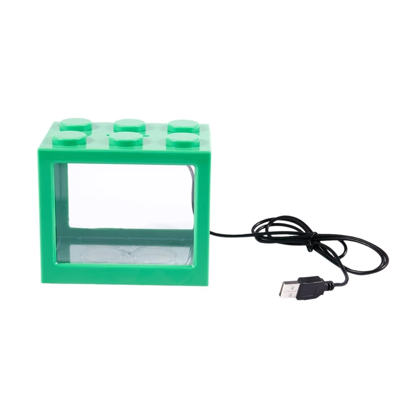 CSS 2 PCS Mini USB светодиодный светильник Прозрачный аквариум орнамент для аквариума офисный декор для рабочего стола-зеленый и синий