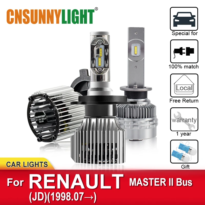 

CNSUNNYLIGHT Weatherproof LED Automotive Headlight Bulbs For RENAULT MASTER II Bus JD From 1998 Foglamp Bulb Headlamp Car Lights