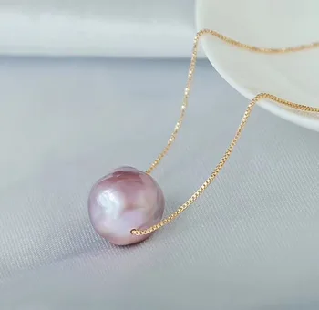 

18KGF Freshwater Pearl Pendant Necklace Baroque Pearl For Women Fine Jewelry 2020 New
