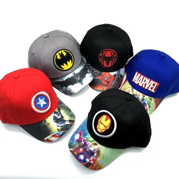 

NEW Avengers Hat Model Marvel Hip hop Cap Spiderman Figurines Kids Toys hulk Captain America superman batman Gift for kids
