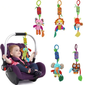

Novelty Baby Toys Crib Mobile Rattles Cute Plush Toy for Stroller Bed Hanging Cartoon Animal Wind Chime with Silicon Teether