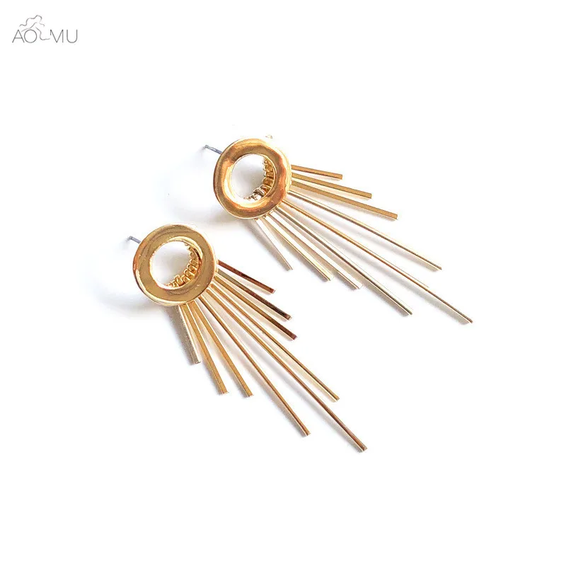 AOMU Модные Металлическая Лазерная бахрома неправильные геометрические Винтаж