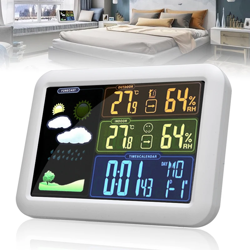 

1Pcs LCD Outdoor Indoor Sensor Thermometer Barometer For Test the Temperature Tool Instruments