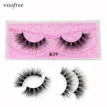 

Visofree Mink Eyelashes 3D Mink Lashes Thick HandMade Full Strip Lashes Cruelty Free Mink Lashes Makeup False Eyelashes K19