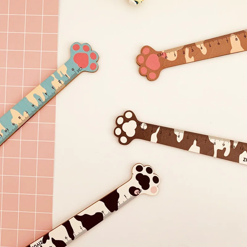 

Wooden Cat Claw Ruler Cute 14 Cm Measuring Straight Rulers Drawing Tool Promotional Stationery Gift School Supplies