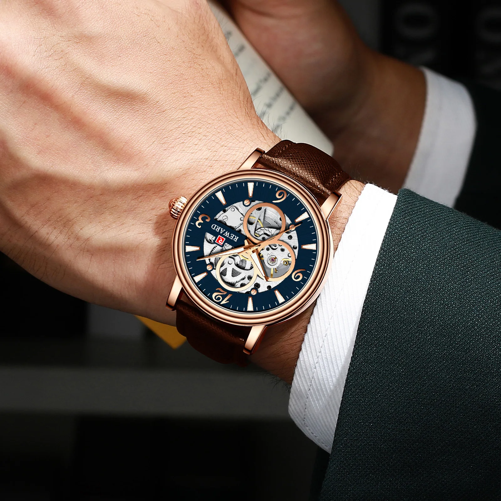 Премиум бренд роскошные механические часы водонепроницаемые мужские часы каркасные часы с автоматическим подзаводом качество модные часы Montre Homme