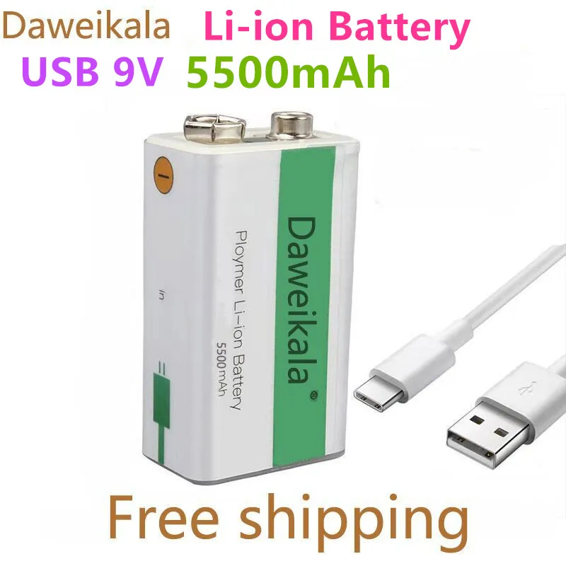 Новинка 2021 литий-ионный аккумулятор 9 В зарядка через USB Ач подходит для камер и