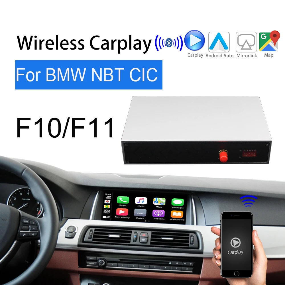 5-For BMW F10 F11 CIC NBT Wireless Apple Carplay Media Upgrade System Interface Support Android Auto Maps Screen Back up Camera