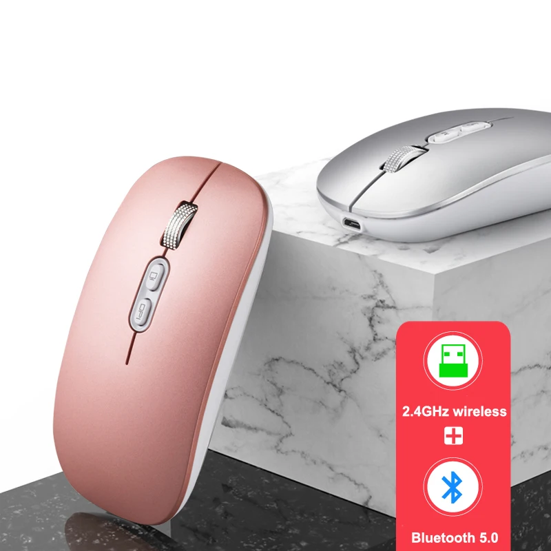 

Wireless Mouse Computer Bluetooth Mouse Silent Mause Rechargeable Ergonomic Mouse 2.4Ghz USB Optical Mice For iPad Mac Laptop PC