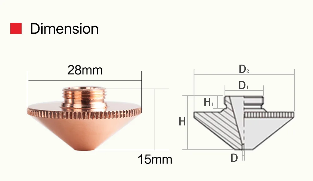 Ultrarayc Precitec WSX режущая головка Лазерная насадка одиночные двойные хромированные слои D28 Калибр 0,8-6,0 мм