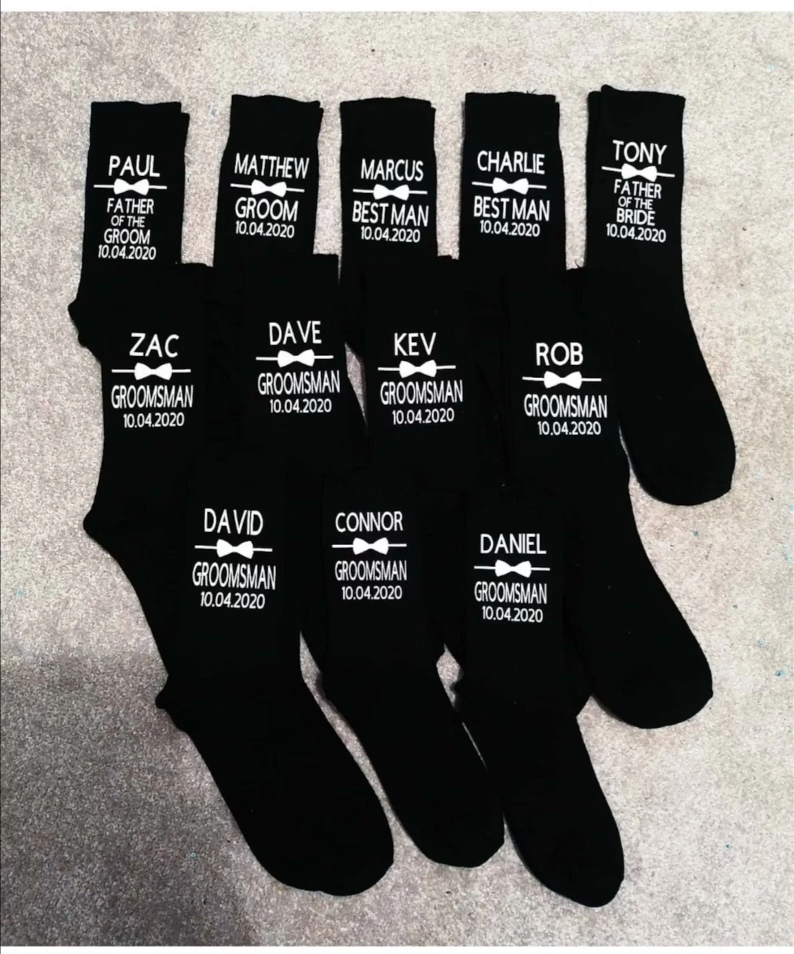 Personalised Name Wedding Socks Father of the Bride Groom Groomsman Best Man Custom Page Boy | Мужская одежда