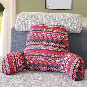 

Hot Sofa Backrest Cotton-Linen Pillows Chinese Style Cushion Compound Human Aesthetics Waist Pad with Armrests Pillow Imitation