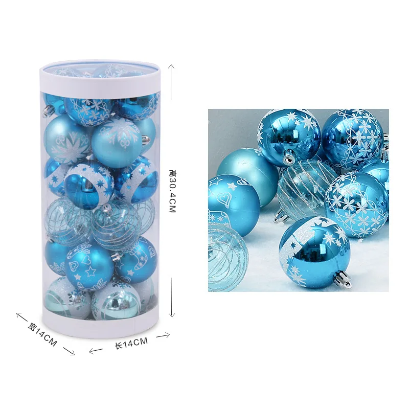 

Christmas Ball Bright Ball 6cm 24 Painted Ball Set Dinner Christmas Decoration Christmas Tree Hanging Decorative Ball