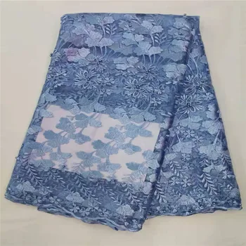 

NaXiu Nigerian Tulle Lace with Beads French Net Lace Fabrics High Quality African Tulle Mesh Lace for Party Wedding