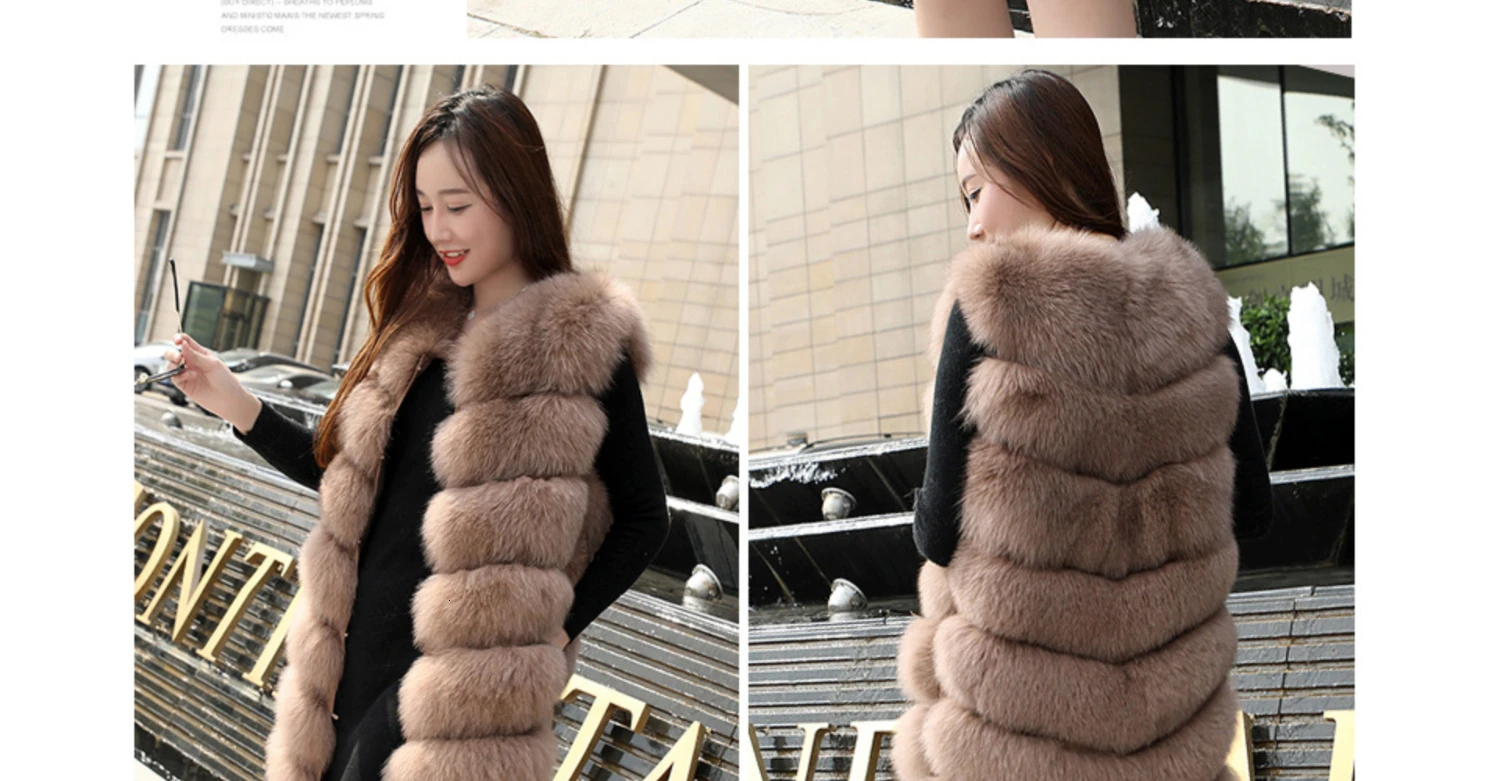 Best Real Fur Vests Long Winter Women Fur Vest Female Sleeveless Genuine Fur Vest Ladies Fashion Luxury Slim Warm High Quality 2019 15