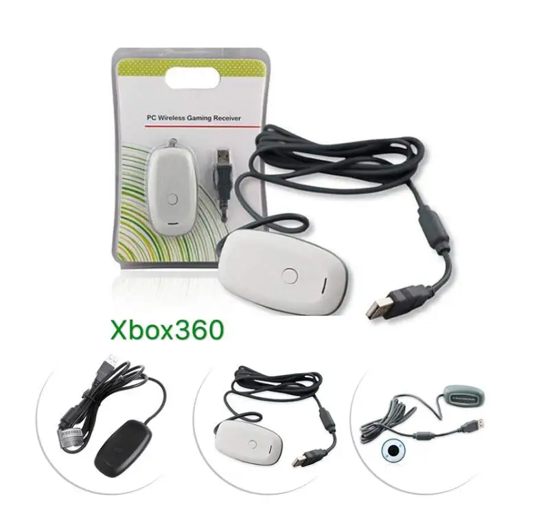 PC Wireless USB 2.0 Gaming Receiver-Controller Adapter Xbox 360 White/Black BBC 