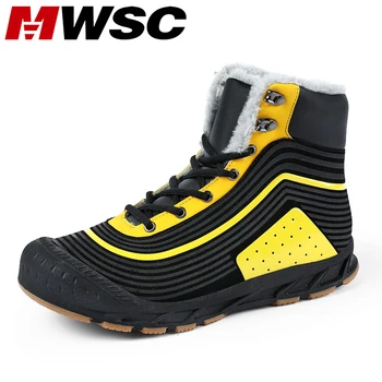 

MWSC 2020 Newest Snow Ankle Boots For Men Winter Warm Fur Lining Boots Outdoor Waterproof Shoes Men Non-slip Snow Shoes Boots