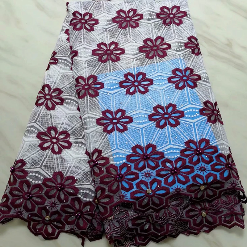 

Hot Selling African Lace Fabric 2019 High Quality French Mesh Lace Fabric Tulle Lace With Beads For Women Dresses 5Yards A148