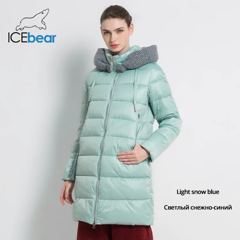 ICEbear Новые женские зимние куртки с капюшоном Женская одежда толстые теплые женские пальто ветрозащитный дамы парки высокого качества бренд одежды GWD19600 - Цвет: G822