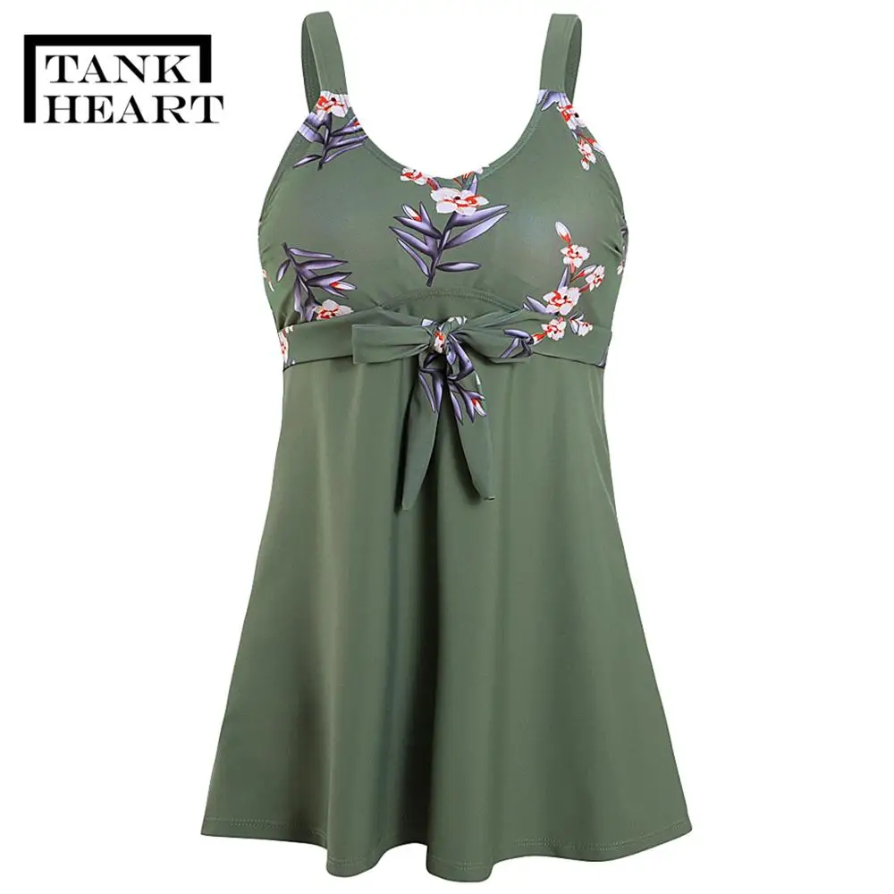 

Two piece swimsuit with skirt beach Green tankini plus size swimwear Women large sizes swimsuits Sexy swimdress swim suit XXXL